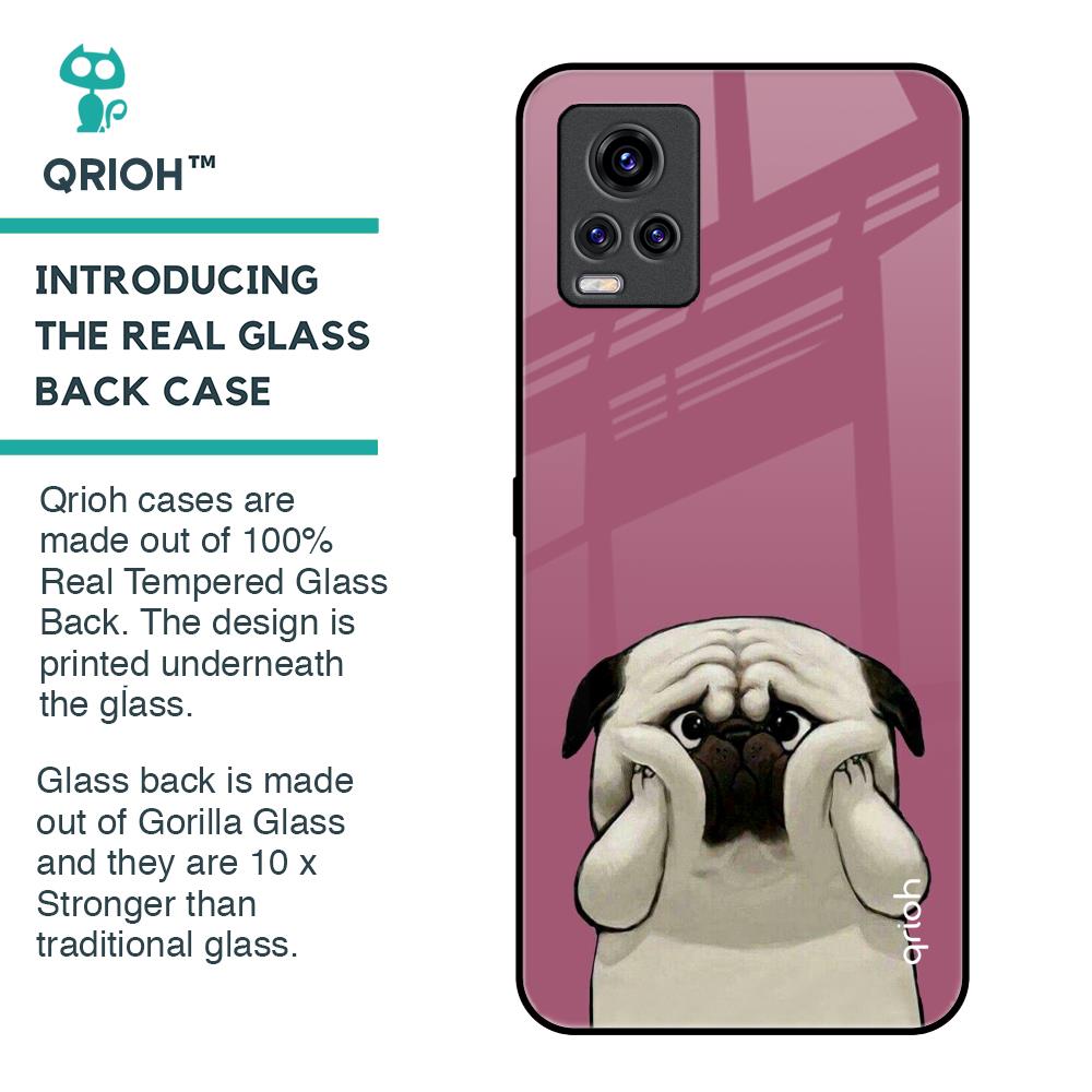 Funny Pug Face Glass Case For Vivo V20 Pro