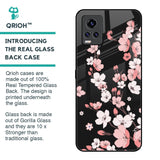 Black Cherry Blossom Glass Case for Vivo V20 Pro