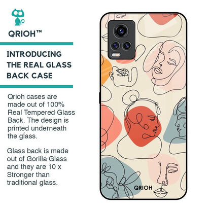 Abstract Faces Glass Case for Vivo V20 Pro