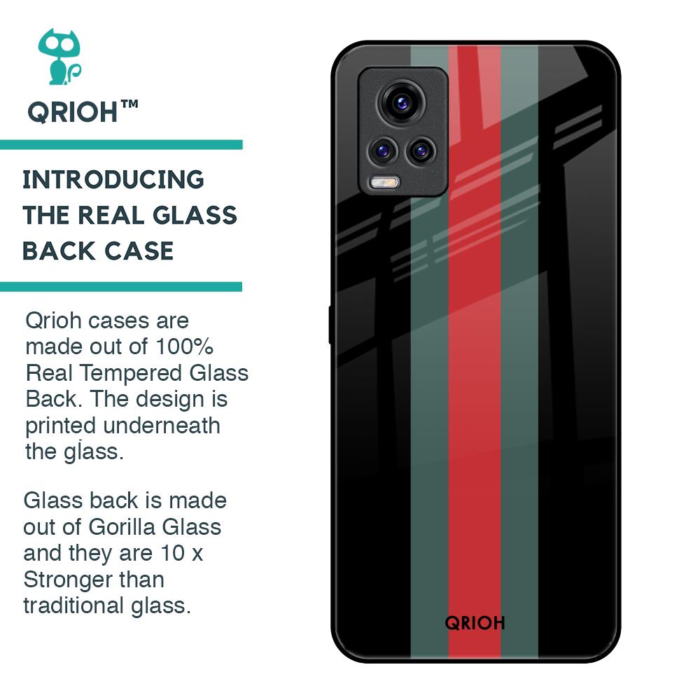 Vertical Stripes Glass Case for Vivo V20 Pro