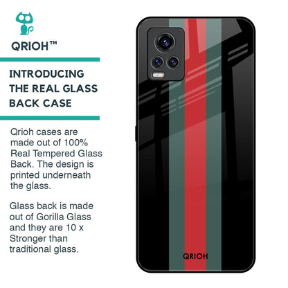 Vertical Stripes Glass Case for Vivo V20 Pro