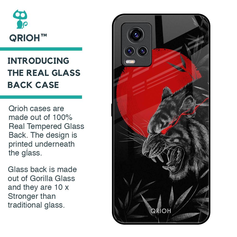 Red Moon Tiger Glass Case for Vivo V20 Pro