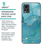 Blue Golden Glitter Glass Case for Vivo V20 Pro