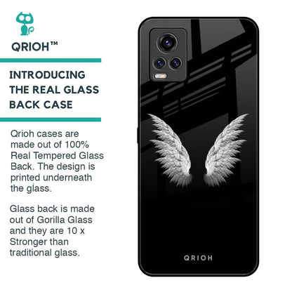 White Angel Wings Glass Case for Vivo V20 Pro