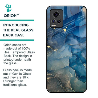 Blue Cool Marble Glass Case for Vivo V20 Pro