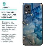 Blue Cool Marble Glass Case for Vivo V20 Pro