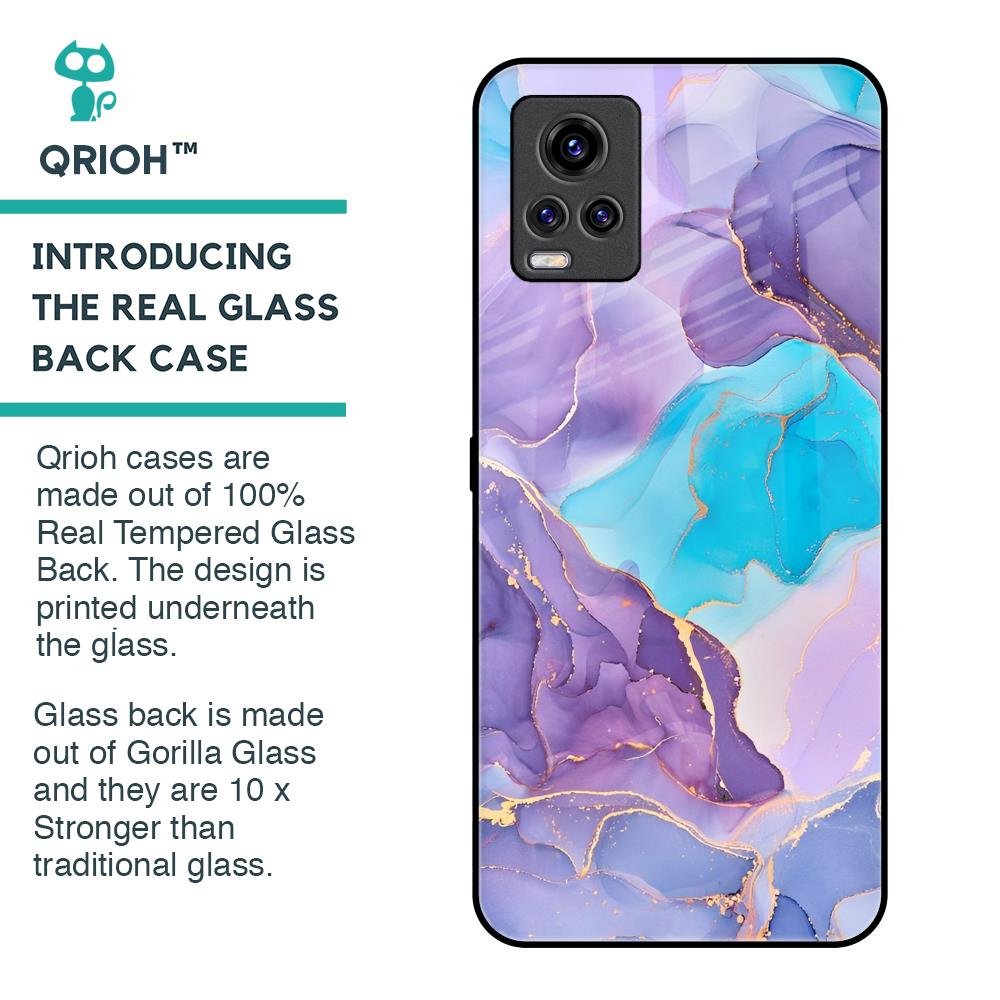 Alcohol ink Marble Glass Case for Vivo V20 Pro