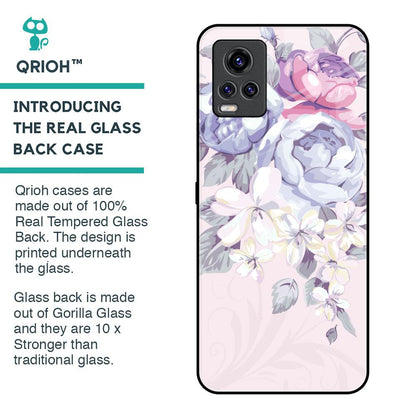 Elegant Floral Glass Case for Vivo V20 Pro