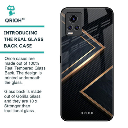 Sleek Golden & Navy Glass Case for Vivo V20 Pro