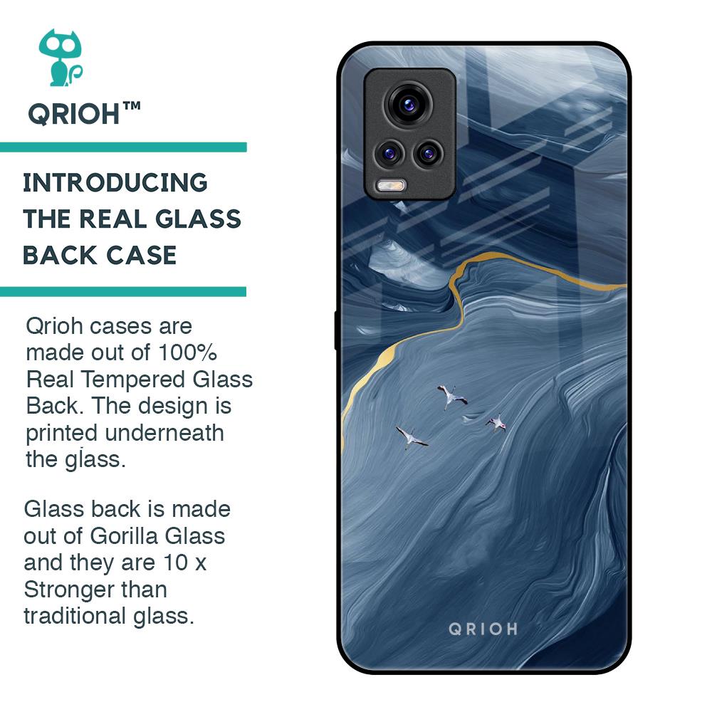 Deep Ocean Marble Glass Case for Vivo V20 Pro