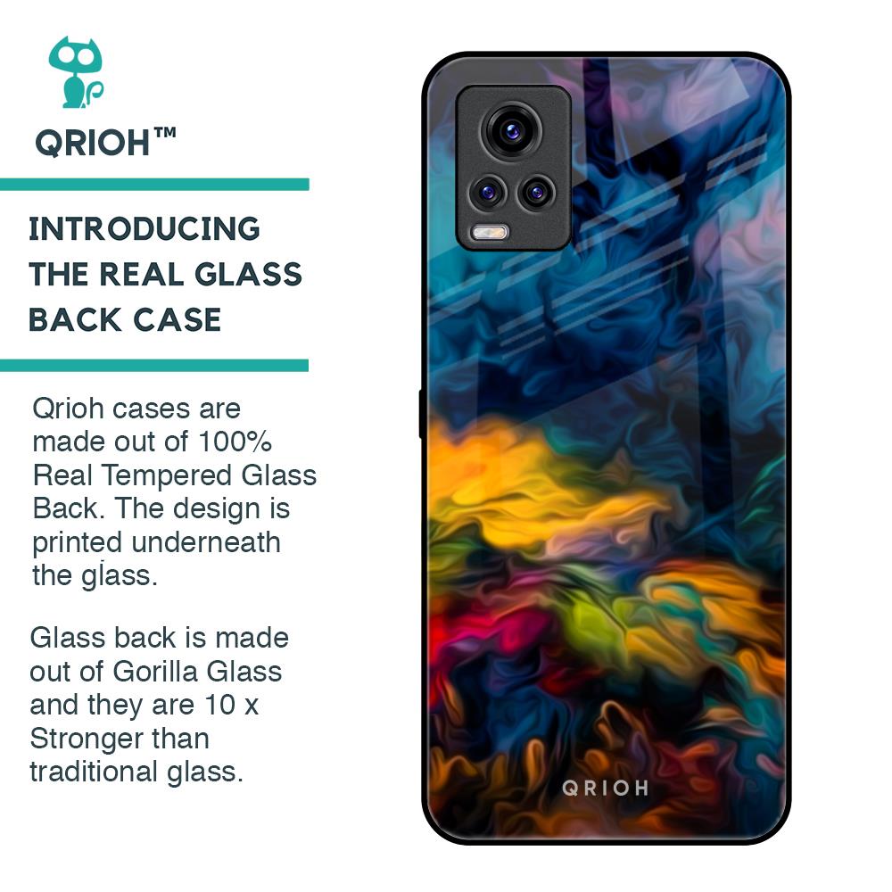 Multicolor Oil Painting Glass Case for Vivo V20 Pro