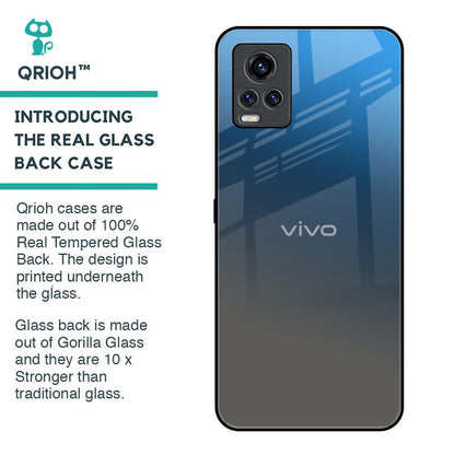 Blue Grey Ombre Glass Case for Vivo V20 Pro