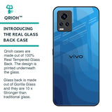 Blue Wave Abstract Glass Case for Vivo V20 Pro