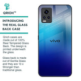 Blue Rhombus Pattern Glass Case for Vivo V20 Pro