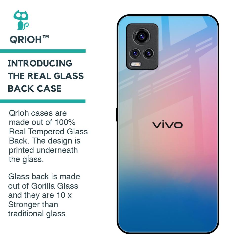 Blue & Pink Ombre Glass case for Vivo V20 Pro