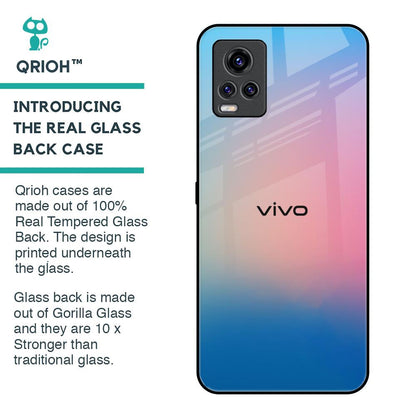 Blue & Pink Ombre Glass case for Vivo V20 Pro
