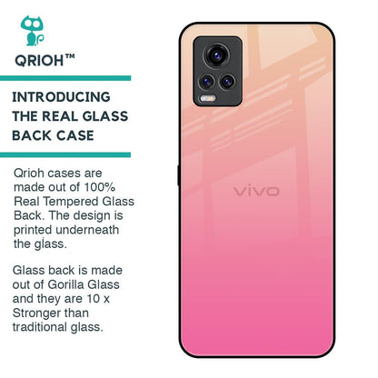 Pastel Pink Gradient Glass Case For Vivo V20 Pro