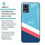 Pink & White Stripes Glass Case For Vivo V20 Pro