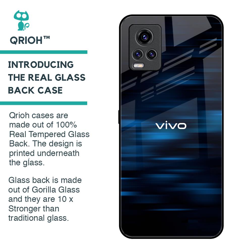Blue Rough Abstract Glass Case for Vivo V20 Pro