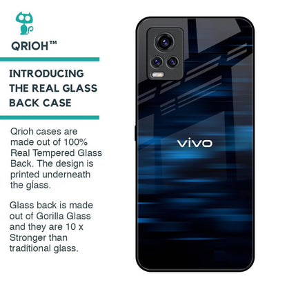 Blue Rough Abstract Glass Case for Vivo V20 Pro