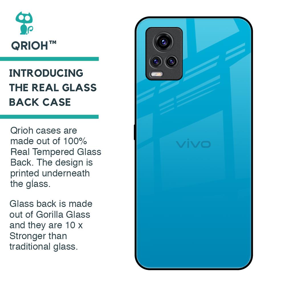 Blue Aqua Glass Case for Vivo V20 Pro