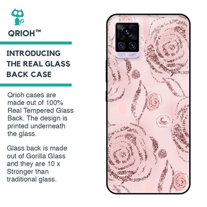 Shimmer Roses Glass case for Vivo V20 Pro