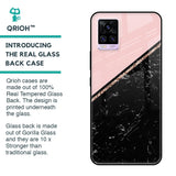 Marble Texture Pink Glass Case For Vivo V20 Pro