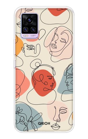 Abstract Faces Vivo V20 Pro Back Cover
