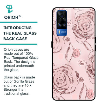 Shimmer Roses Glass case for Vivo Y51 2020