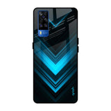 Vertical Blue Arrow Vivo Y51 2020 Glass Back Cover Online