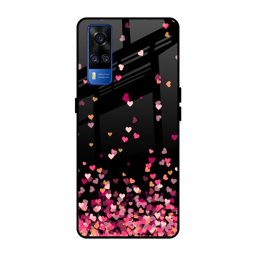 Heart Rain Fall Vivo Y51 2020 Glass Back Cover Online