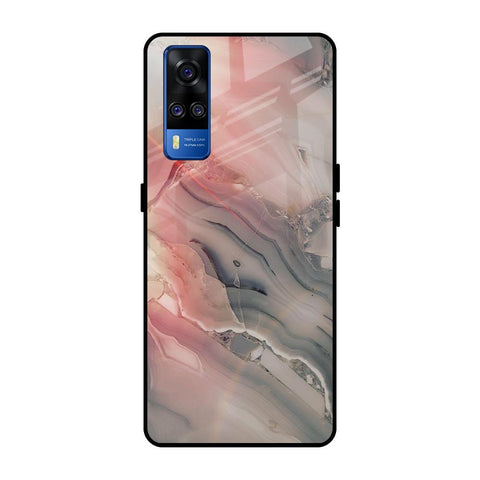 Pink And Grey Marble Vivo Y51 2020 Glass Back Cover Online