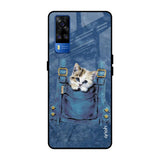 Kitty In Pocket Vivo Y51 2020 Glass Back Cover Online