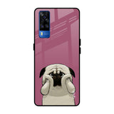 Funny Pug Face Vivo Y51 2020 Glass Back Cover Online