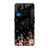Floating Floral Print Vivo Y51 2020 Glass Back Cover Online