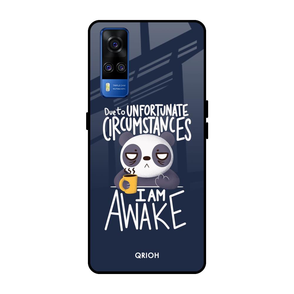 Struggling Panda Vivo Y51 2020 Glass Back Cover Online
