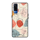 Abstract Faces Vivo Y51 2020 Glass Back Cover Online