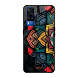 Retro Gorgeous Flower Vivo Y51 2020 Glass Back Cover Online