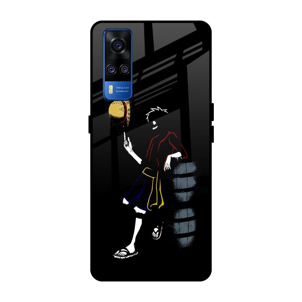 Luffy Line Art Vivo Y51 2020 Glass Back Cover Online