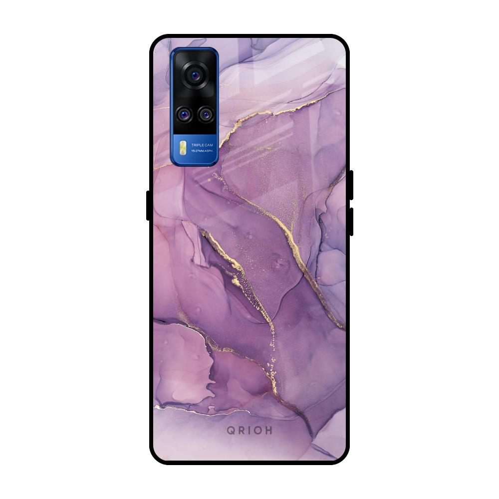 Purple Gold Marble Vivo Y51 2020 Glass Back Cover Online