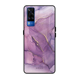 Purple Gold Marble Vivo Y51 2020 Glass Back Cover Online