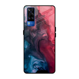 Blue & Red Smoke Vivo Y51 2020 Glass Back Cover Online