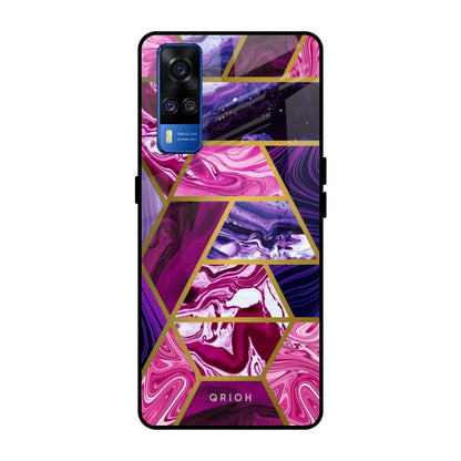 Electroplated Geometric Marble Vivo Y51 2020 Glass Back Cover Online