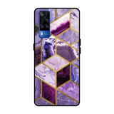 Purple Rhombus Marble Vivo Y51 2020 Glass Back Cover Online