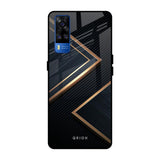Sleek Golden & Navy Vivo Y51 2020 Glass Back Cover Online