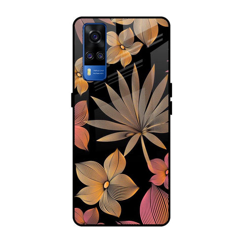Lines Pattern Flowers Vivo Y51 2020 Glass Back Cover Online
