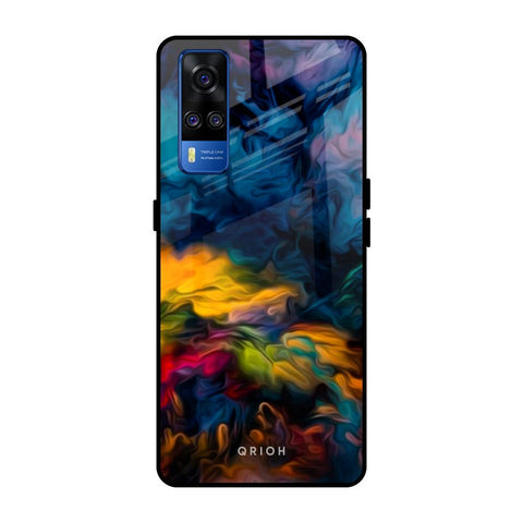 Multicolor Oil Painting Vivo Y51 2020 Glass Back Cover Online