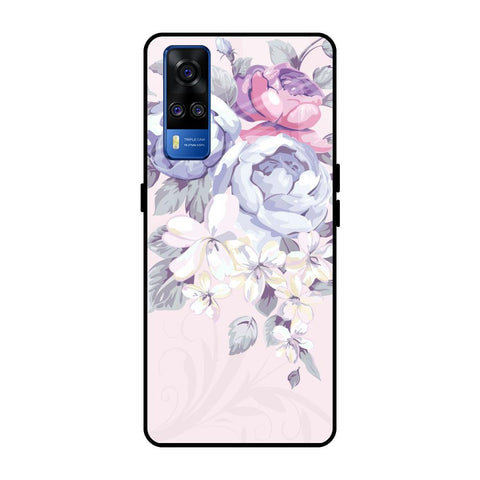 Elegant Floral Vivo Y51 2020 Glass Back Cover Online