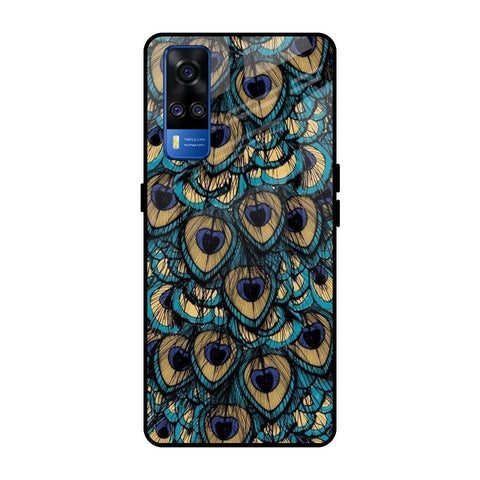 Peacock Feathers Vivo Y51 2020 Glass Cases & Covers Online