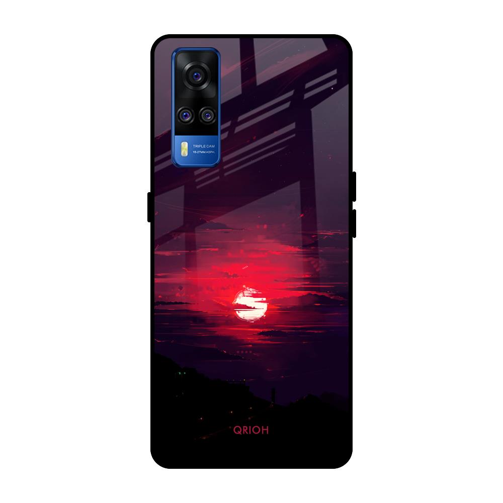 Morning Red Sky Vivo Y51 2020 Glass Cases & Covers Online